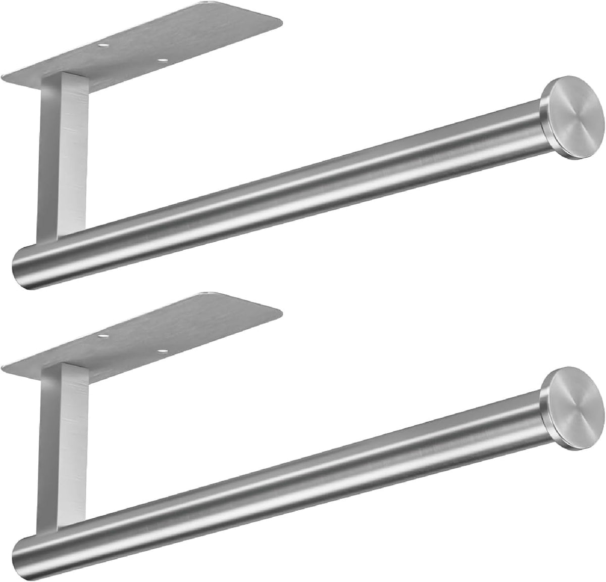 ASTOFLI Paper Towel Holder Under Cabinet No Drilling, Self Adhesive Paper Towel Holder Wall Mount for Kitchen Rack, Under Counter Napin Holder No Drill, 304 Stainless Steel Matte Black