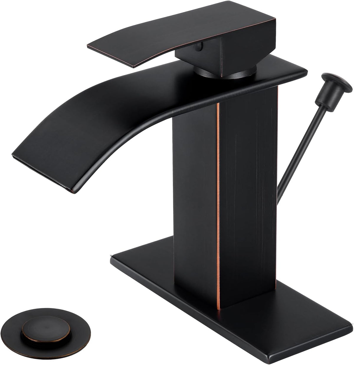 Bathroom Faucet Brushed Nickel Waterfall Single Handle Vanity Faucet