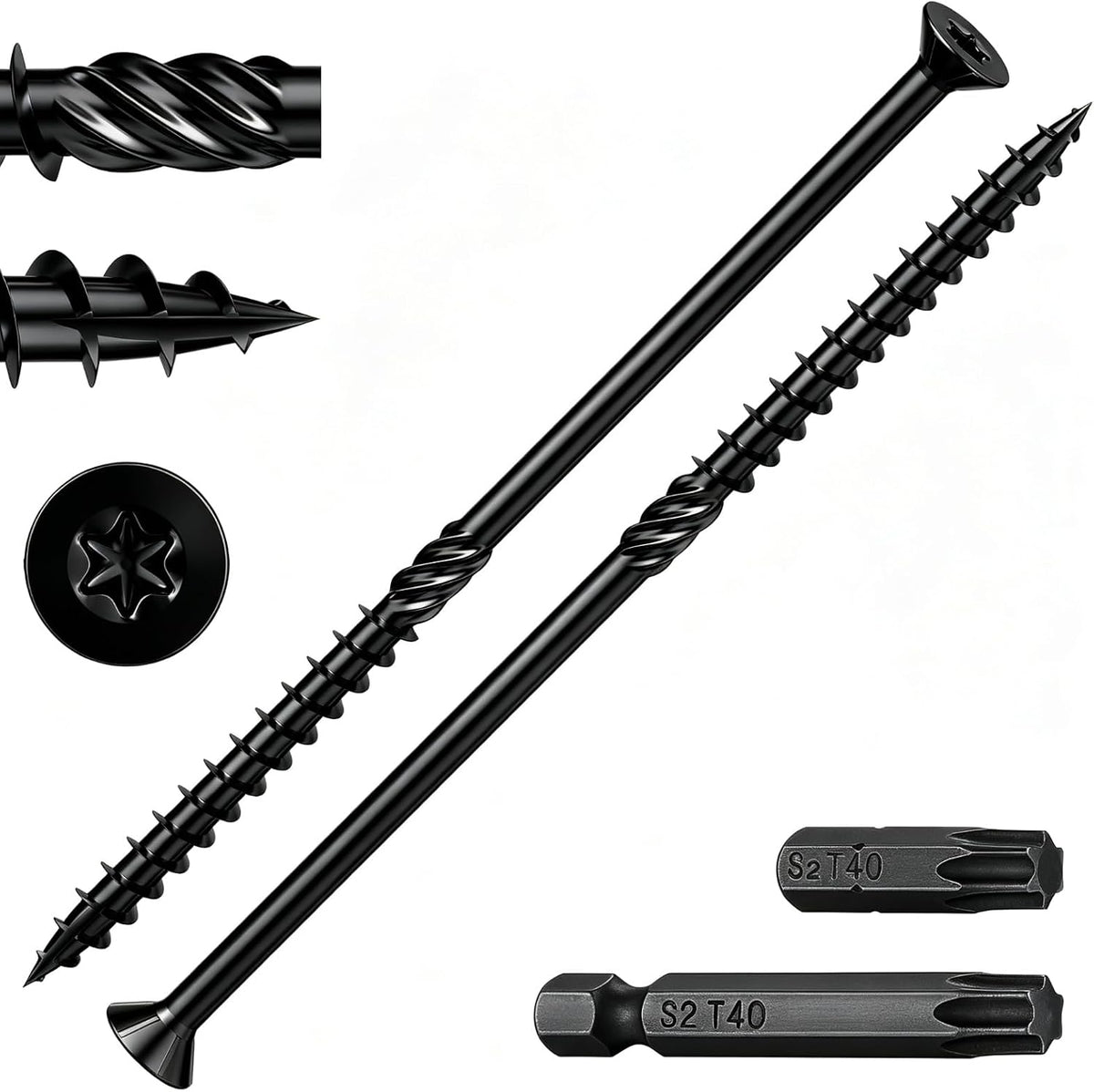 Wensilon #10 * 3" Deck Screws, (137pcs) 2 lbs.Exterior Wood Screws, Rust Resistant epoxy Coated, Bronze, T25 Star Bit