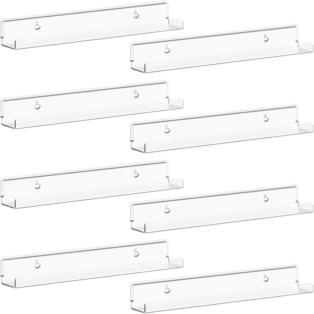 Lifewit Narrow Acrylic Floating Shelves for Vinyl Record 12", Clear 6 Pack