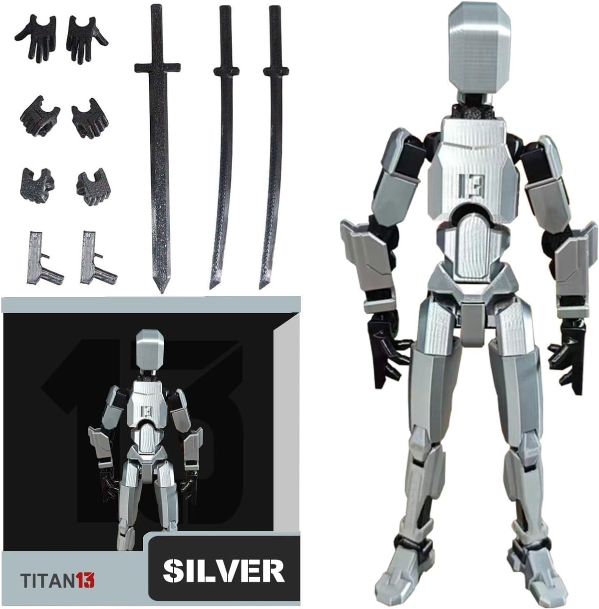 FoxVilla Titan 13 3D Printed Action Figure, Assembled Dummy 13 (Golden)