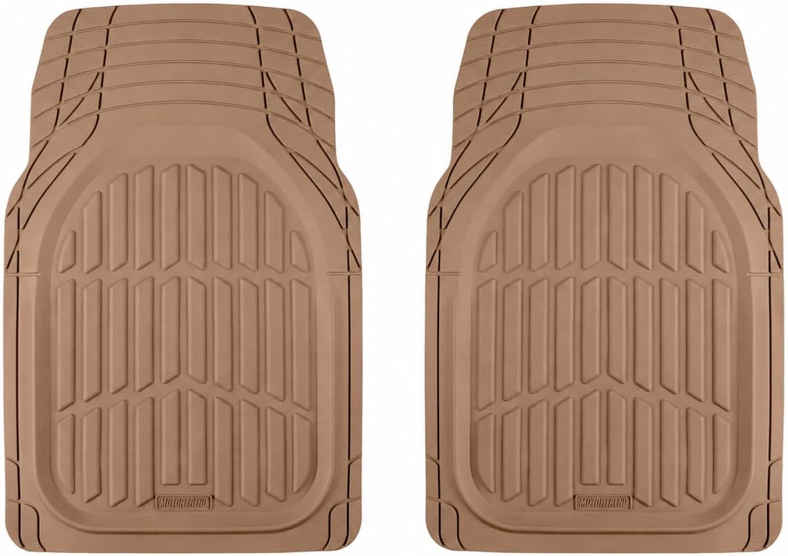 Motor Trend FlexTough Floor Mats for Cars, Black Deep Dish All-Weather Car Mats, Waterproof Trim-to Fit Automotive Floor Mats for Cars Trucks SUV, Universal Floor Liner Car Accessories