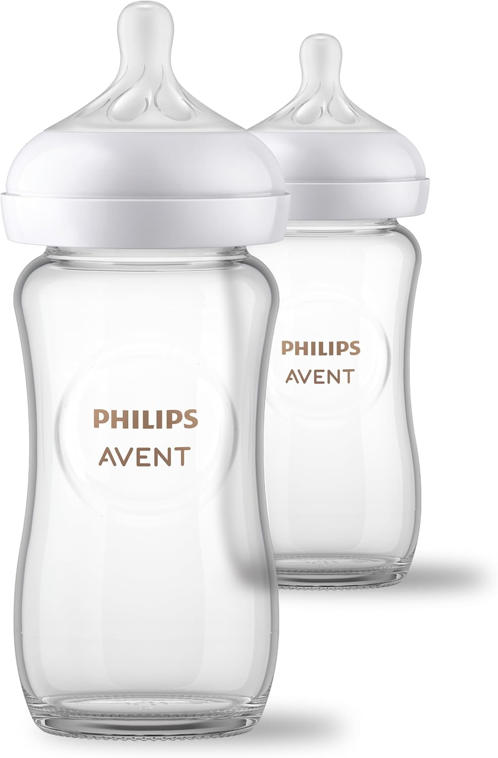 Philips Avent Natural Glass Baby Bottles, Slow Flow, 4 oz, BPA-Free, 4-Pack