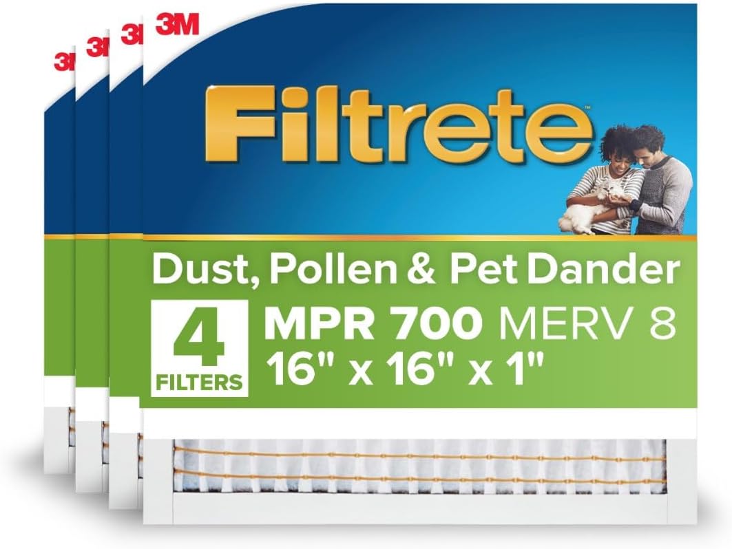 Filtrete 20x30x1 Air Filter, MERV 8, MPR 700, 4 HVAC Filters