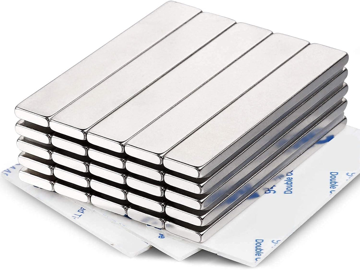 MIKEDE Strong Neodymium Magnets with Adhensive Backing 60x10x3 mm, 5 Pcs
