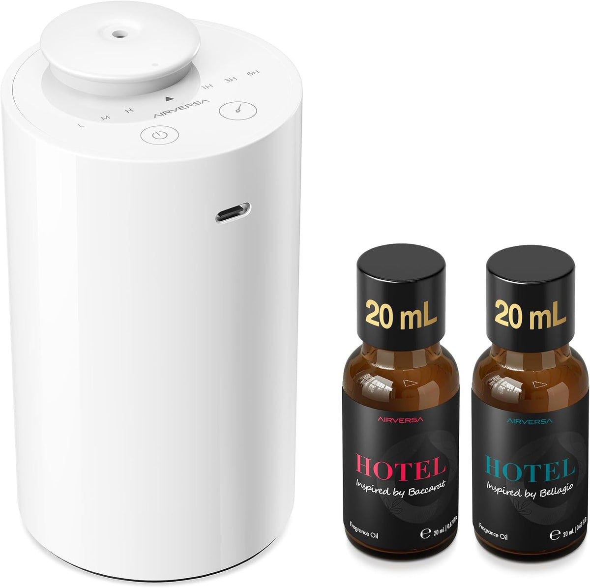 Airversa AN6 Waterless Diffuser for Essential Oil for Home, Room, Black