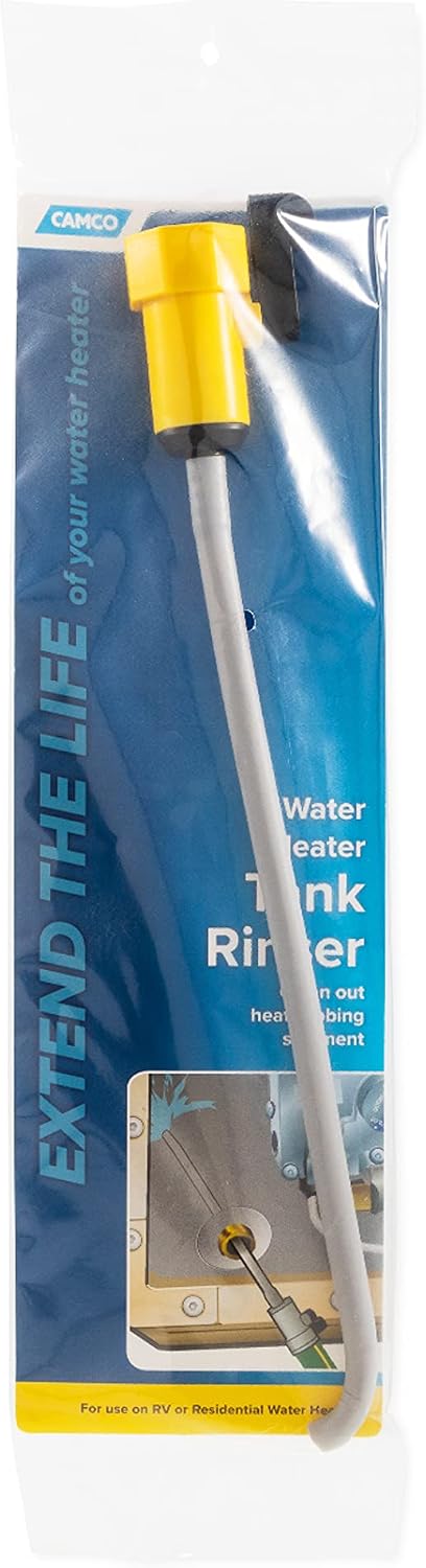Camco Camper & RV Water Heater Tank Rinser - Improves Water Heater Function by Flushing Out Sediment - Easily Attaches to Standard Garden Hose & Features Convenient Shutoff Valve (11691)