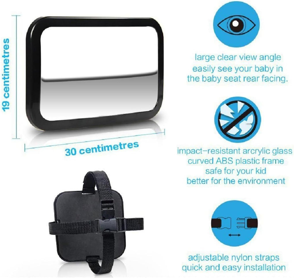 Shynerk Baby Car Mirror, Rear Facing Car Seat Mirror Safety for Infant Newborn, Baby Mirror with Wide Rearview & 360° Rotation, Shatterproof & Easy Assembled Crash Tested