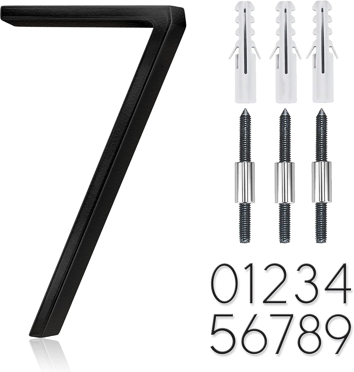 5" Stainless Steel Floating House Number, Metal Modern House Numbers (1)