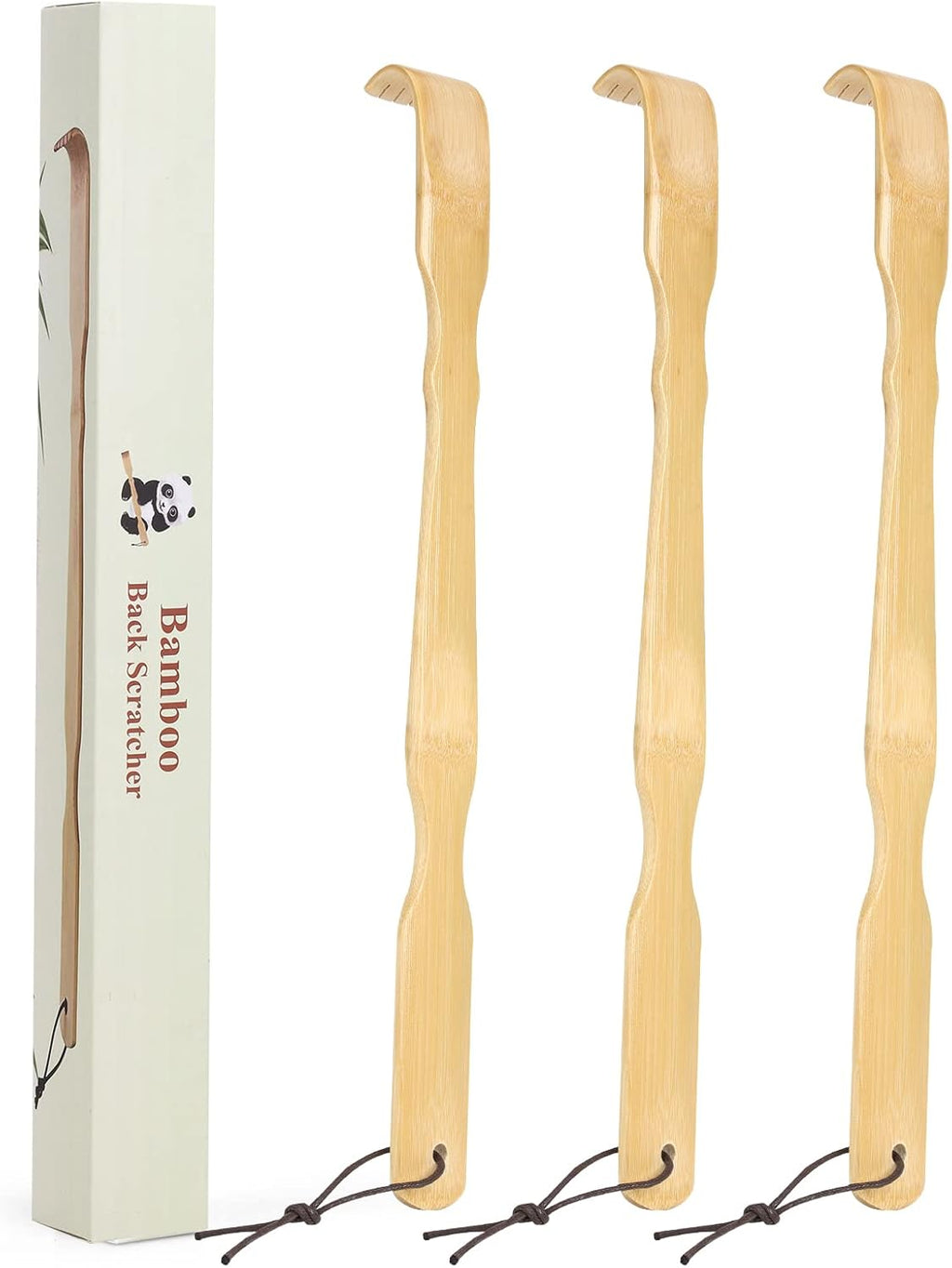 YIMICOO 2 Pack Wooden Bamboo Back Scratcher, 17 Inch Long Handle Back Scratchers for Adults Men Women, with Beautiful Gift Packaging