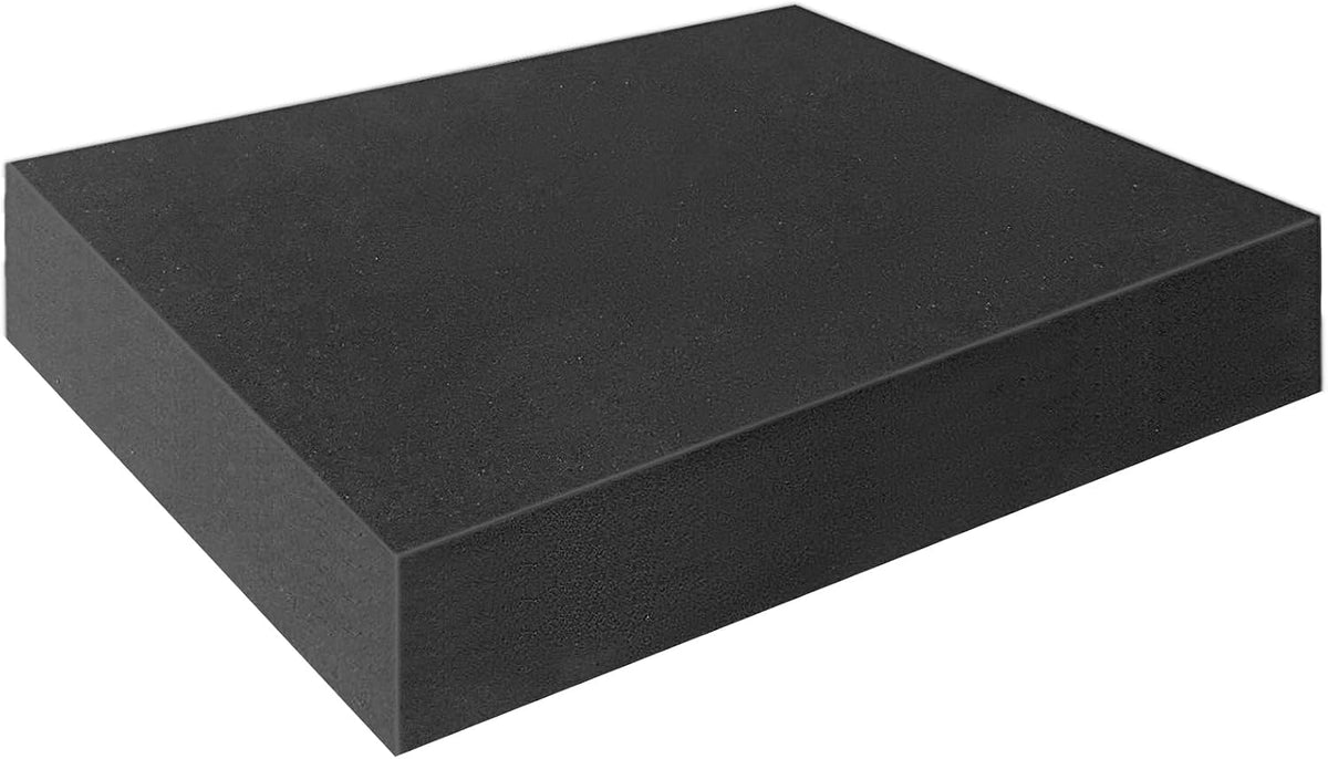 Black Polyurethane Foam Inserts for Cases, 2 Pcs 16 x 12 x 2 Inch, Cuttable Packing Padding for Tool Box, Camera, Crafts and Storage