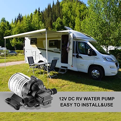 WASSERMANN RV Pump, 12V Self-priming RV Water Pressure Pump 4.0GPM 45PSI with Pressure Switch, for RV Marine Camping Yacht Garden, 12Volt DC Fresh Water Pumps RV Water Pump 2088-554-144 Replacement