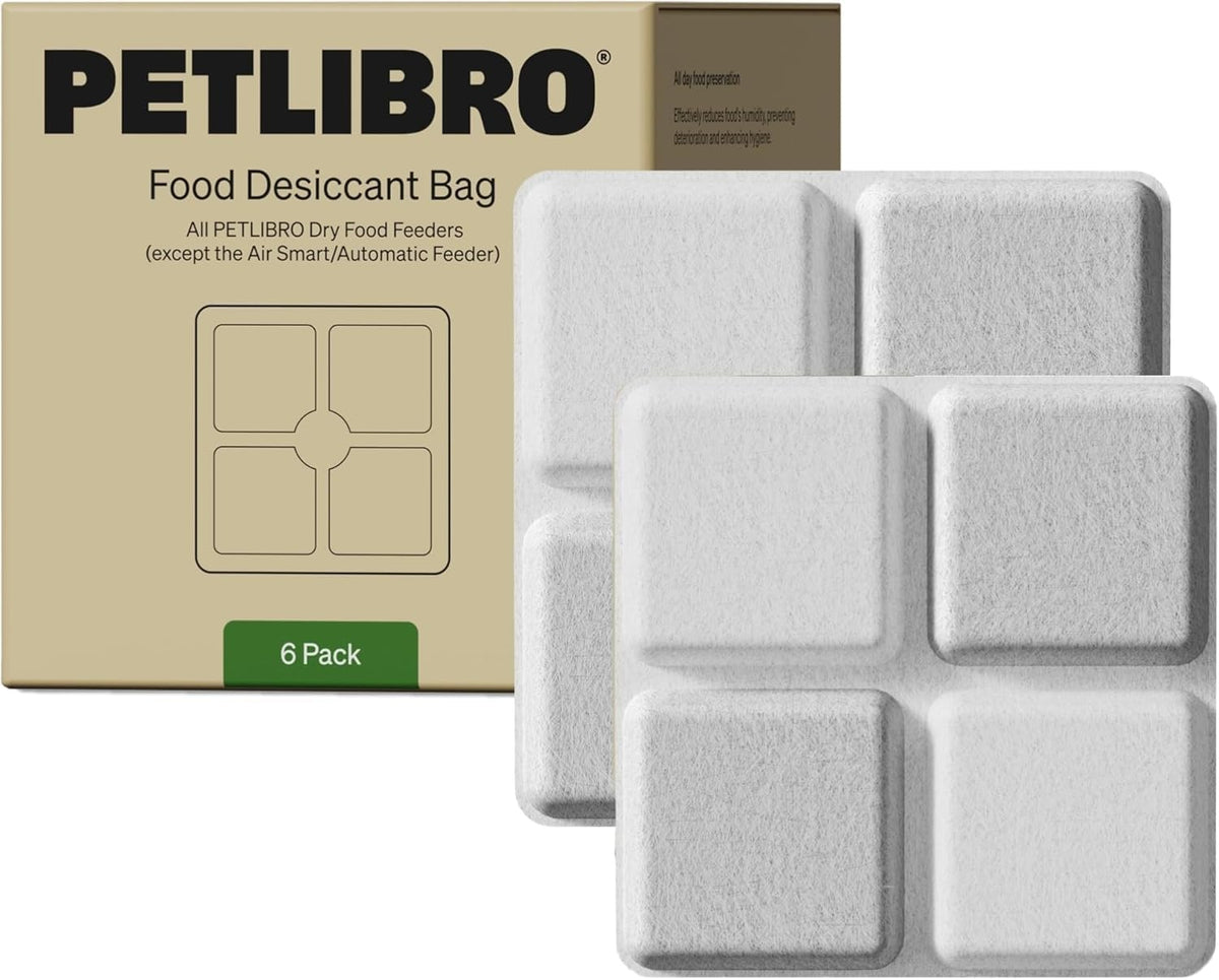 PETLIBRO Pet Food Desiccant Bag, 6 Packs Desiccant Bags for Cat Dog Feeder, Keep Pet Food Dry and Fresh, Suitable PETLIBRO Automatic Cat Feeder Model PLAF005, PLAF006, PLAF103, PLAF203, PLAF301