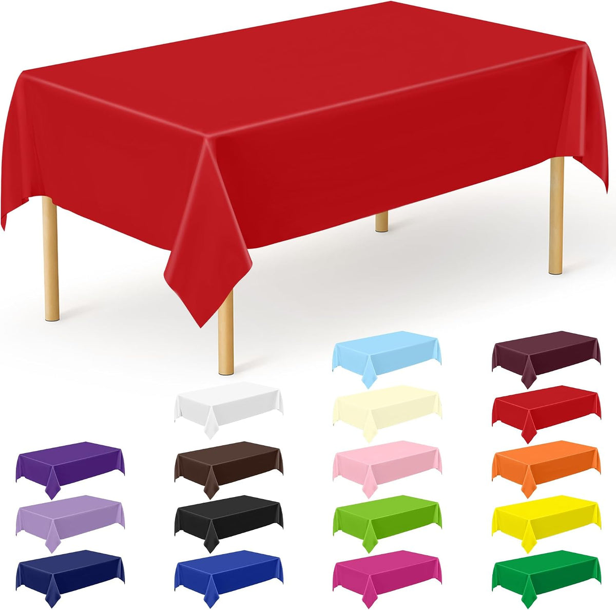 4Pack Black and Gold Tablecloths for Events, 54" x 108" Plastic Table Cloth Disposable for Rectangle Tables, Waterproof Table Cloth Cover for New Years Eve Decorations Holiday Birthday Wedding Dining