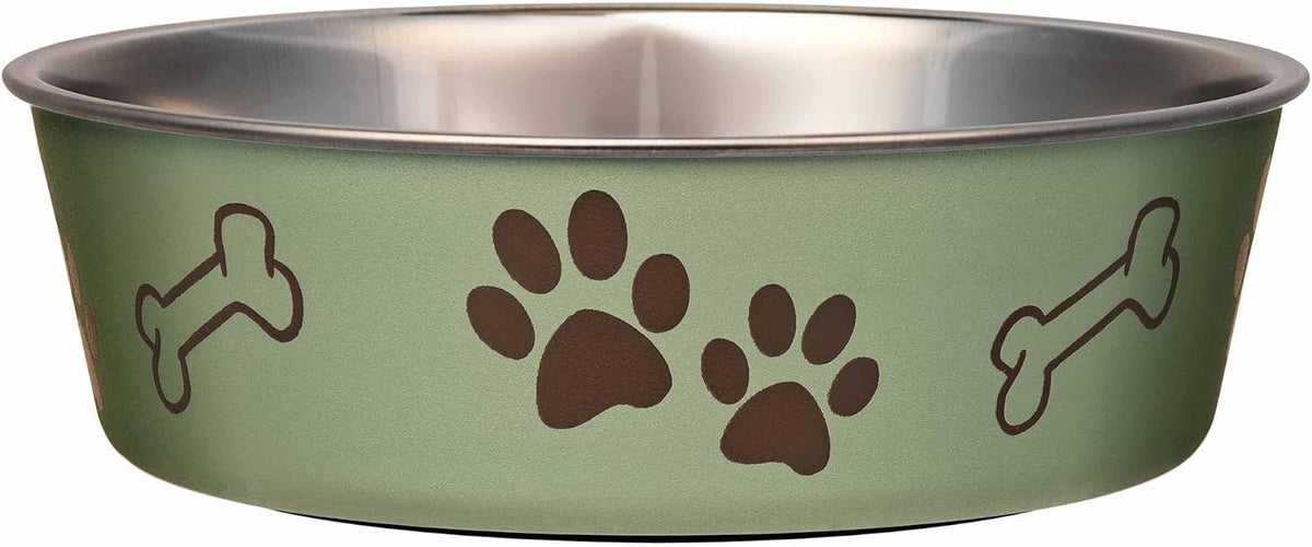 Loving Pets Bella Dog Bowls- Stainless Steel Dog & Cat Bowls - Spill Proof Dog Food Bowl, Cat Bowl, Puppy Essentials & Pet Supplies Great for Home & Travel (Medium 20-35 lbs, Blueberry)