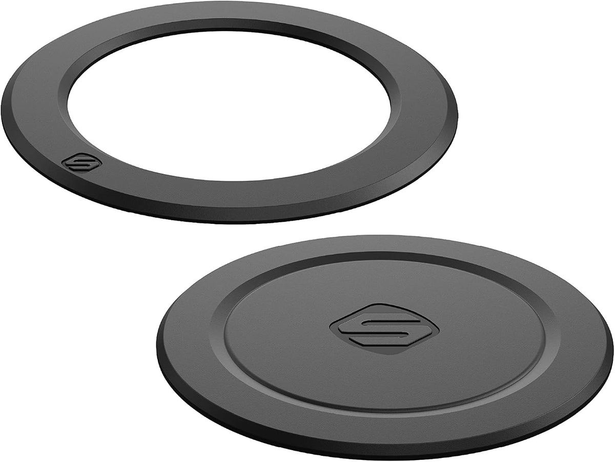 Scosche MagicMount Replacement Metal Plate Kit, Large Metal Plates with Strong Adhesive for Car Magnet Phone Mount Magnetic Cell Phone Holder, Universal Fit with All Devices and Cases, Black, 2-Pack