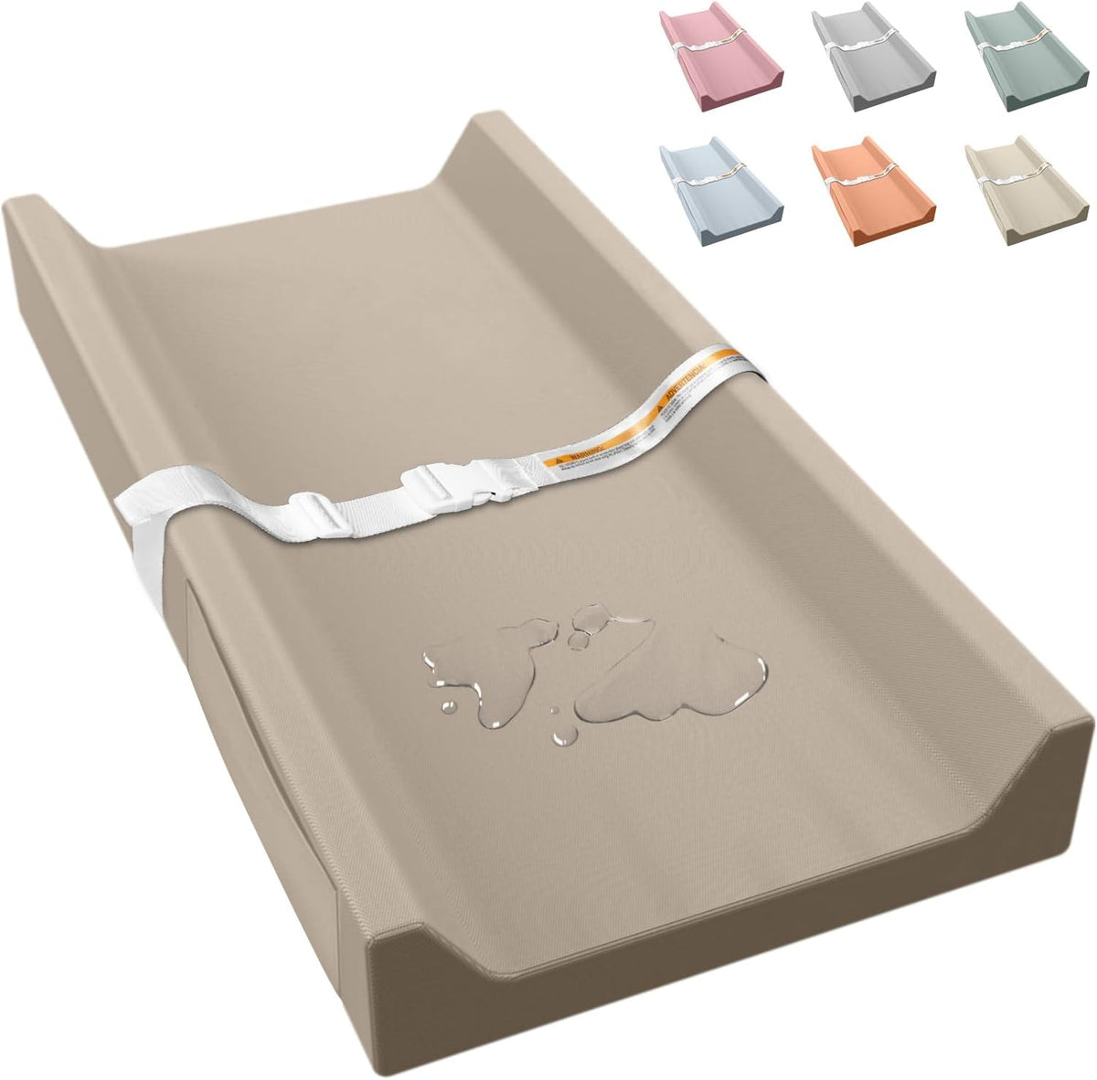 Vegan Leather Baby Changing Pad Waterproof & Wipeable with Pockets