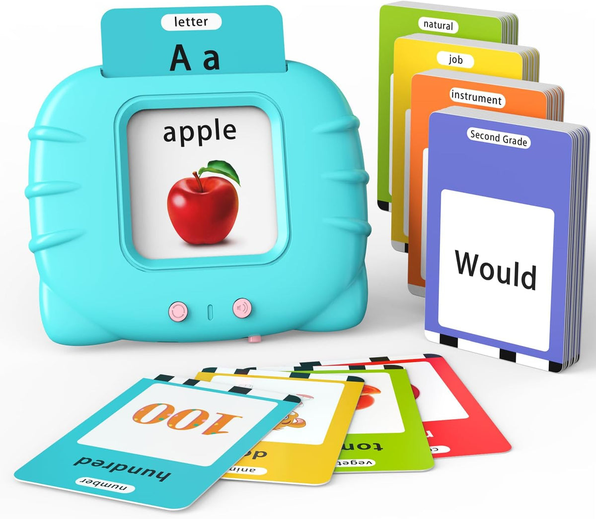 Lapare Audible Learning Toy with Music for Toddler Age 1 2 3 4 5, 520 Sight Words Flash Cards Kindergarten Toy for Boys to Learn Alphabet Number Color Shapes and More
