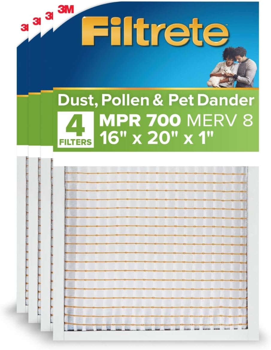Filtrete 20x30x1 Air Filter, MERV 8, MPR 700, 4 HVAC Filters