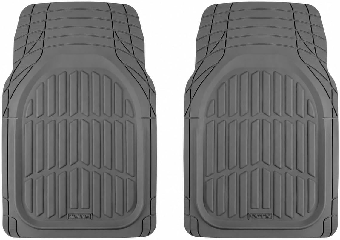 Motor Trend FlexTough Floor Mats for Cars, Black Deep Dish All-Weather Car Mats, Waterproof Trim-to Fit Automotive Floor Mats for Cars Trucks SUV, Universal Floor Liner Car Accessories