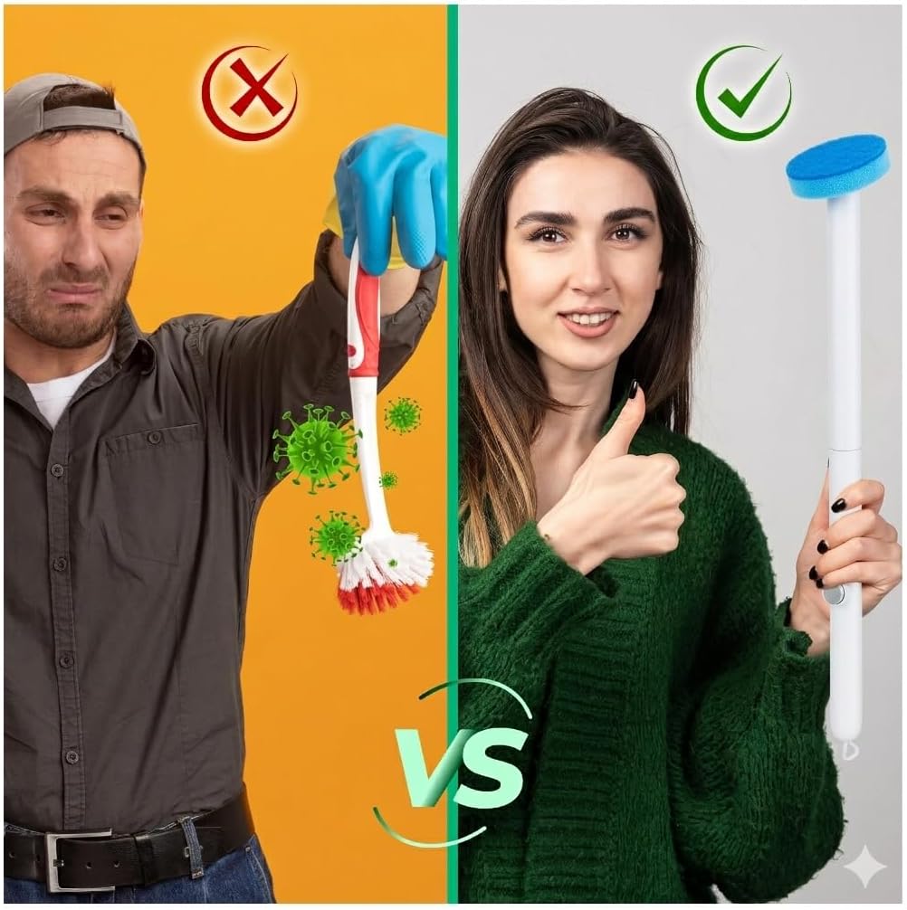 CiLoN Disposable Toilet Brush, Toilet Wand Cleaning System, Bowl Scrubber