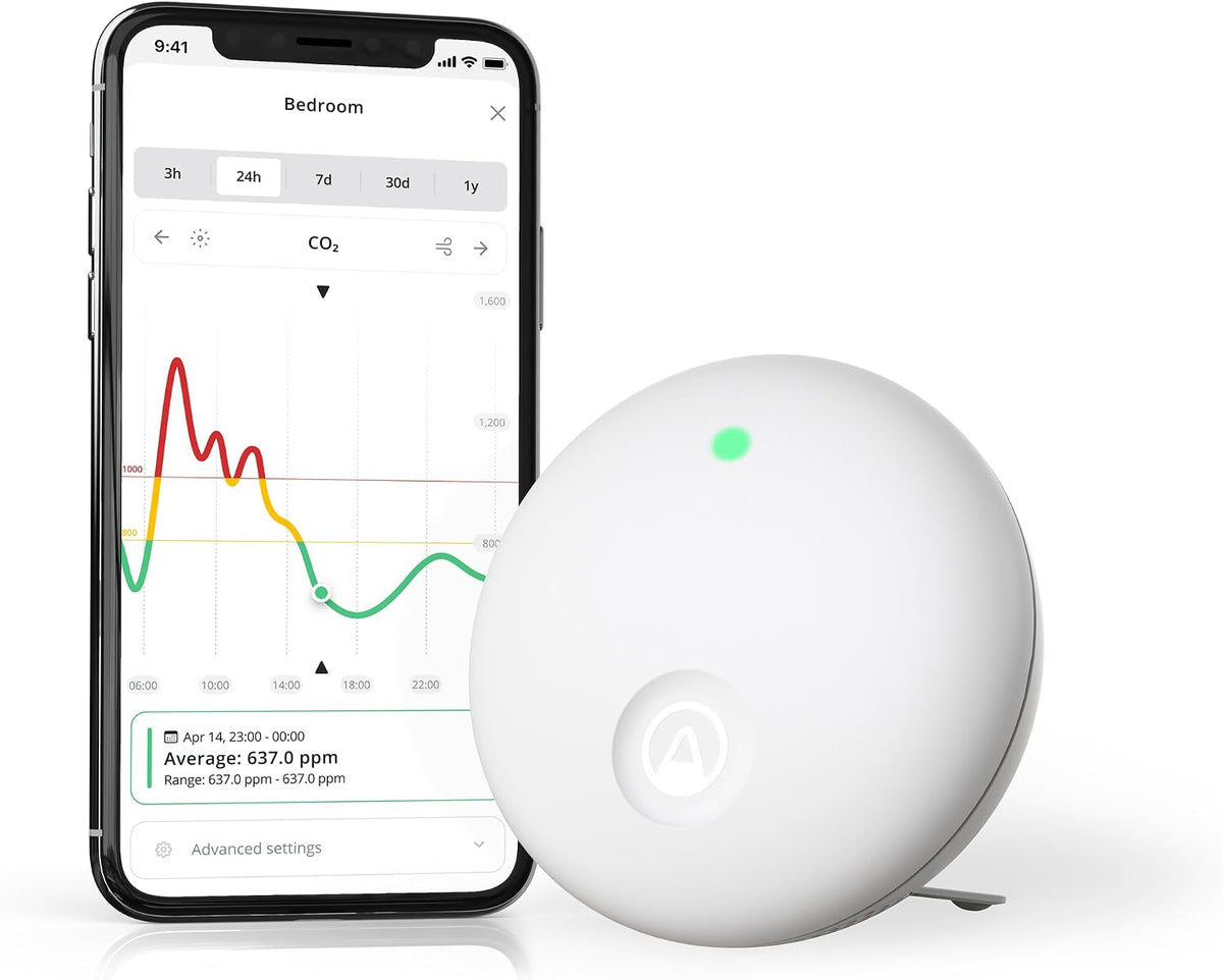 Airthings 2960 View Plus - Battery Powered Radon & Air Quality Monitor (PM, CO2, VOC, Humidity, Temp, Pressure)