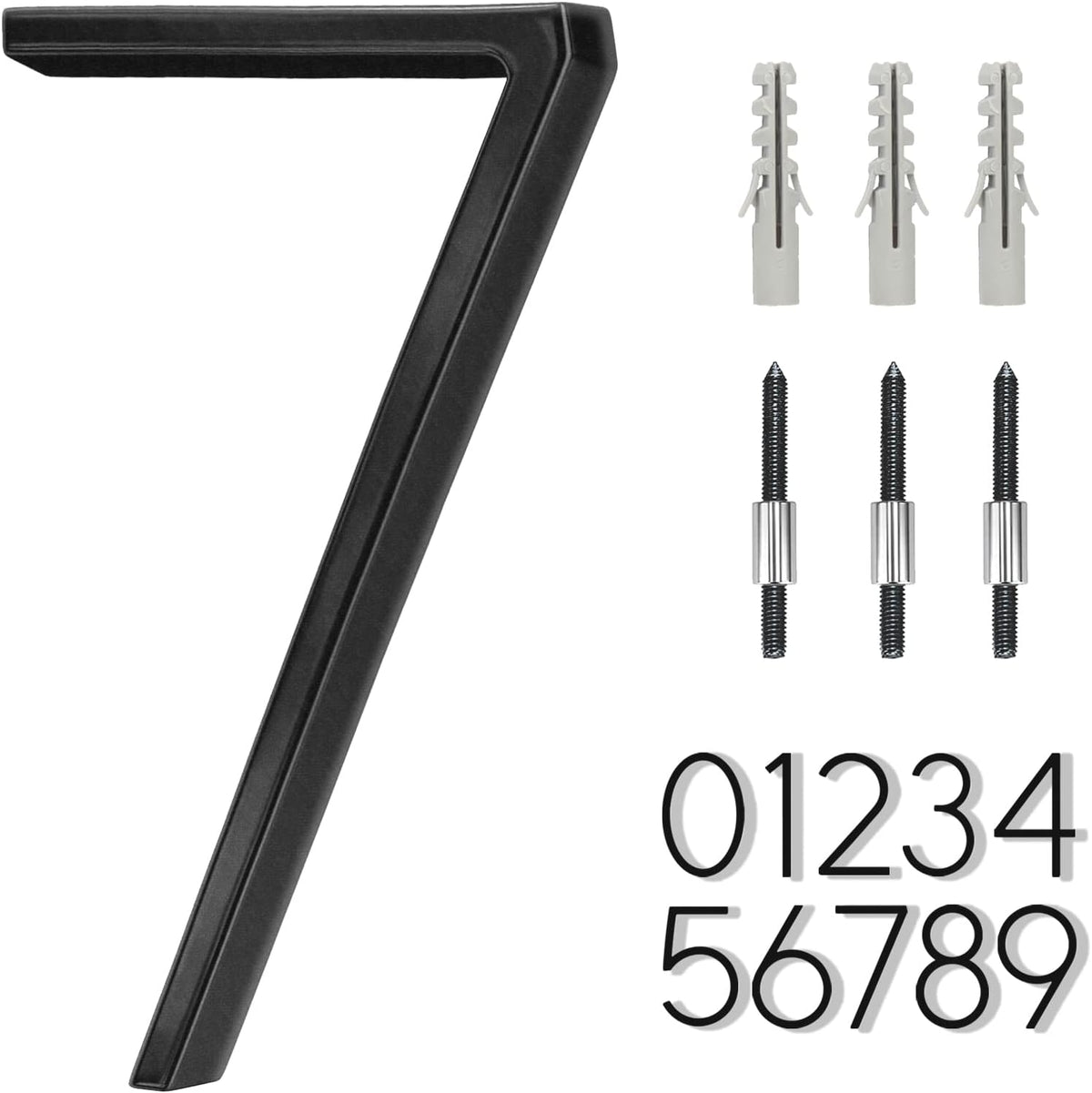 5" Stainless Steel Floating House Number, Metal Modern House Numbers (1)