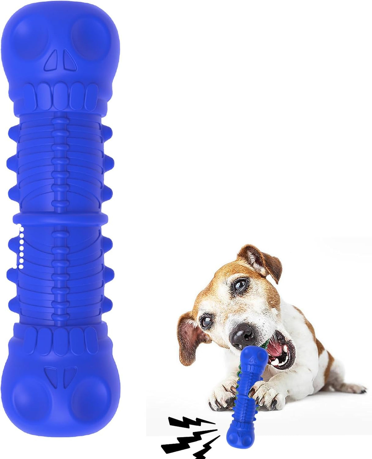 ZIKATON Dog Squeaky Toys for Aggressive Chewers, Durable Chew Toys for Large Medium Breed Dog, Dog Toys, Tough Durable Dogs Toys with Natural Rubber