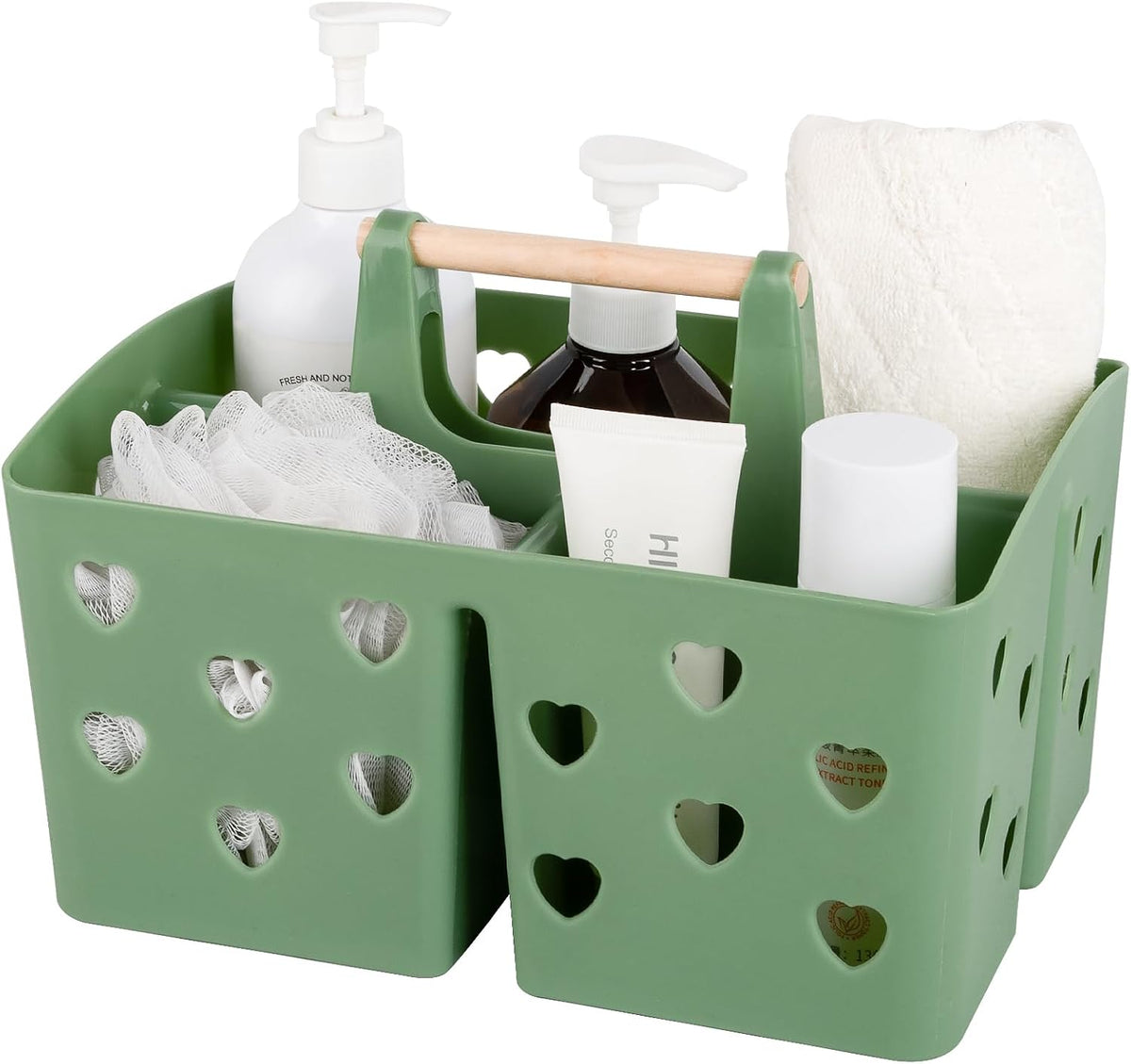Portable Shower Caddy Plastic Shower Basket Organizer with Handle, Pink