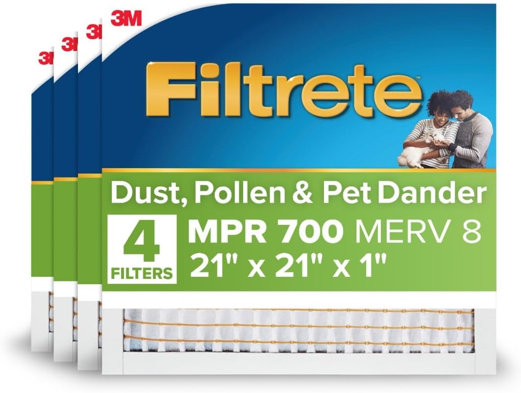 Filtrete 20x30x1 Air Filter, MERV 8, MPR 700, 4 HVAC Filters