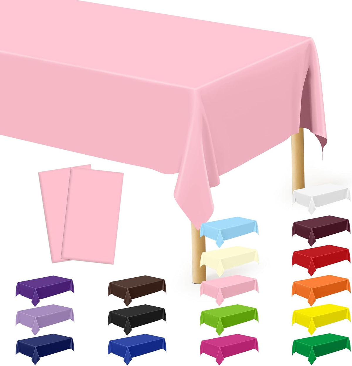 4Pack Black and Gold Tablecloths for Events, 54" x 108" Plastic Table Cloth Disposable for Rectangle Tables, Waterproof Table Cloth Cover for New Years Eve Decorations Holiday Birthday Wedding Dining