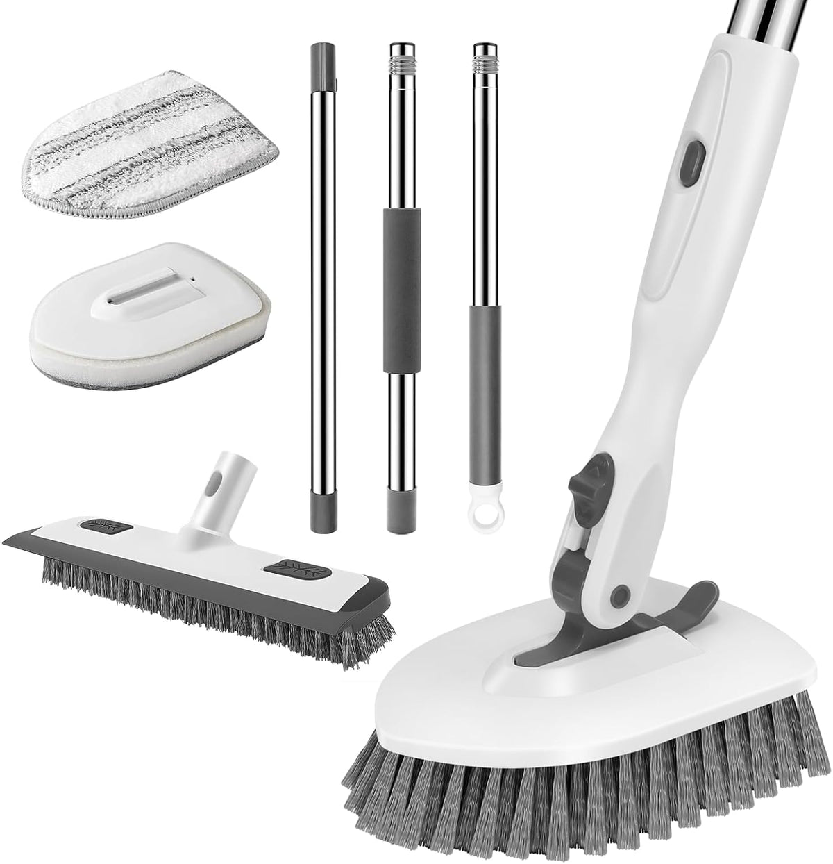 SetSail Tile Tub Scrubber Brush 3-in-1 Shower Scrubber with Long Handle