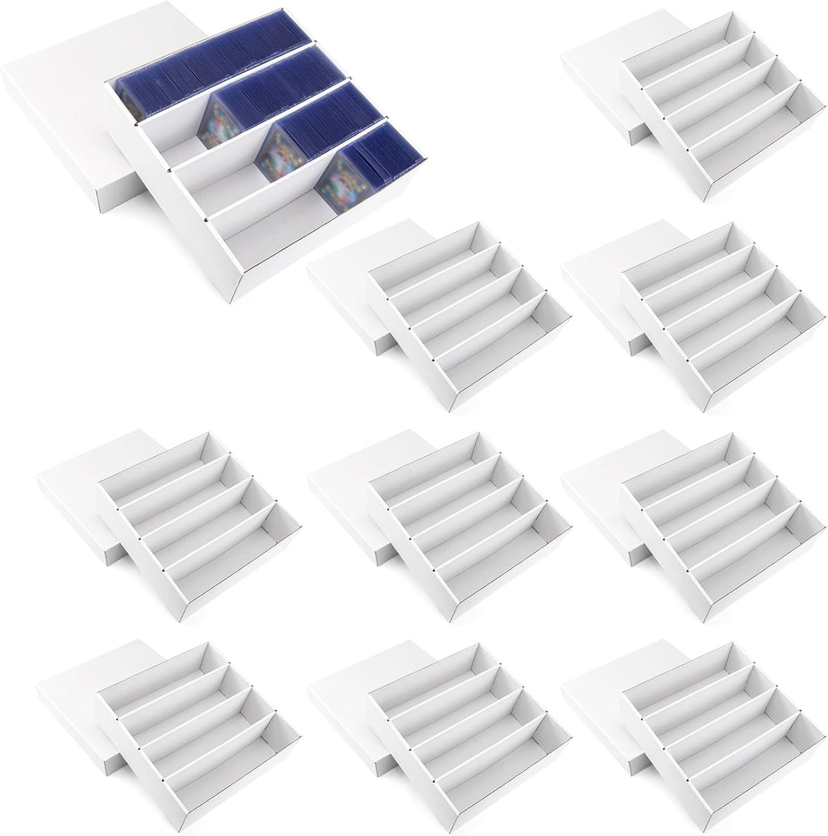 5-Pack Toploader Trading Card Storage Box, 4 Row 3200 Count Cardboard Box