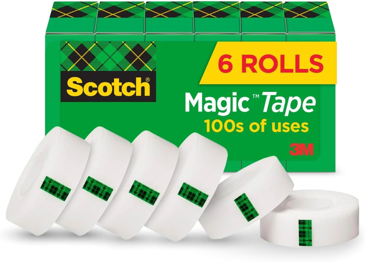 Scotch Magic Tape, Invisible, 12 Rolls