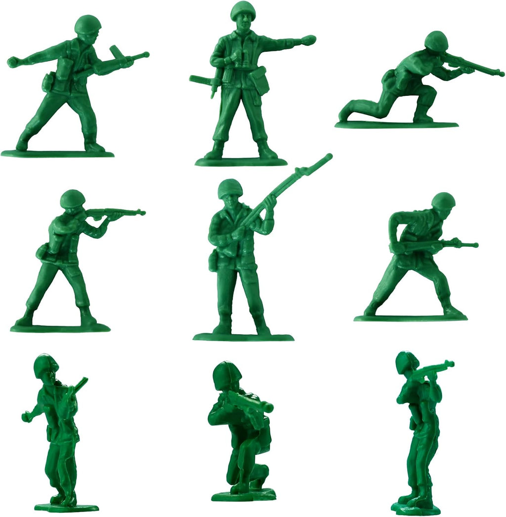 HAPTIME Toys for Boys, Toy Soldiers Set (50 pcs ) , Green Army Men Action Figures, Plastic Military Toys - Inspire Creative Play and Learning Adventures for Kids, Easter Egg Fillers