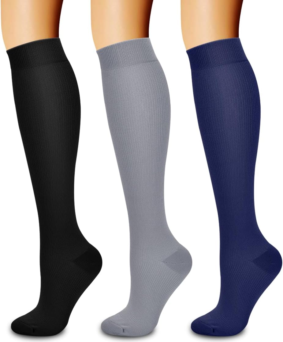 3 Pack Medical Compression Sock-Compression Sock For Women and Men Circulation -Best for Running,Nursing,Athletic Sports