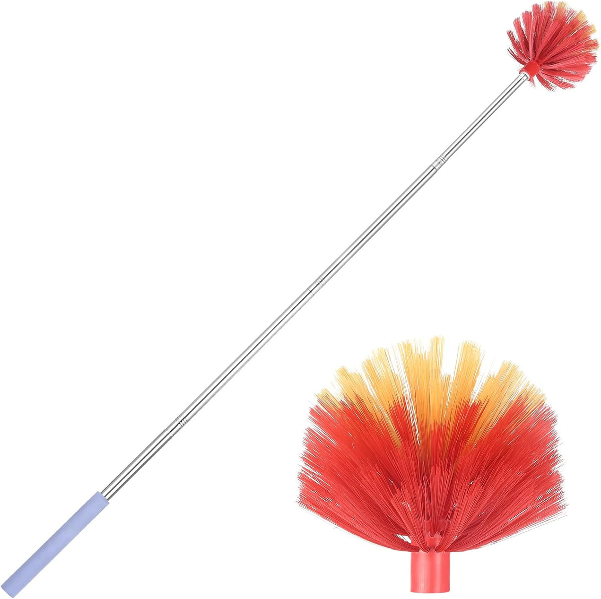 Cobweb Duster with Extension Pole, 59" Adjustable Spider Web Brush