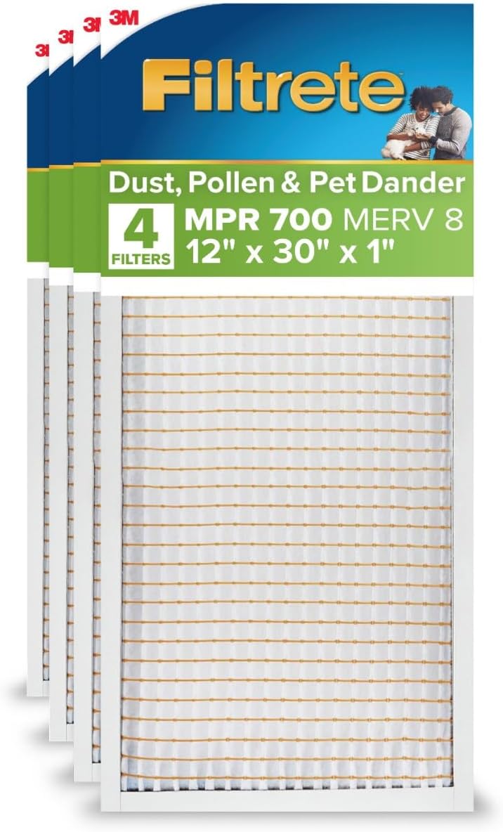 Filtrete 20x30x1 Air Filter, MERV 8, MPR 700, 4 HVAC Filters