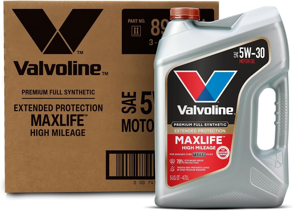 Valvoline High Mileage with MaxLife Technology SAE 10W-40 Synthetic Blend Motor Oil 5 QT