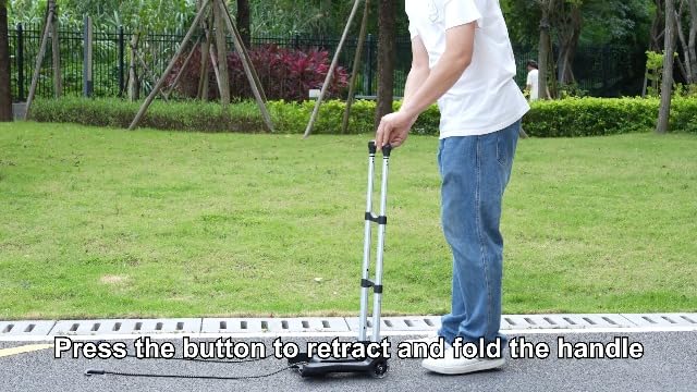 Gorpuire Small Folding Hand Truck Dolly with 2 Wheels, Foldable Luggage Cart, Lightweight Aluminum Collapsible Trolly Portable Dolly for Moving Airport Travel Use