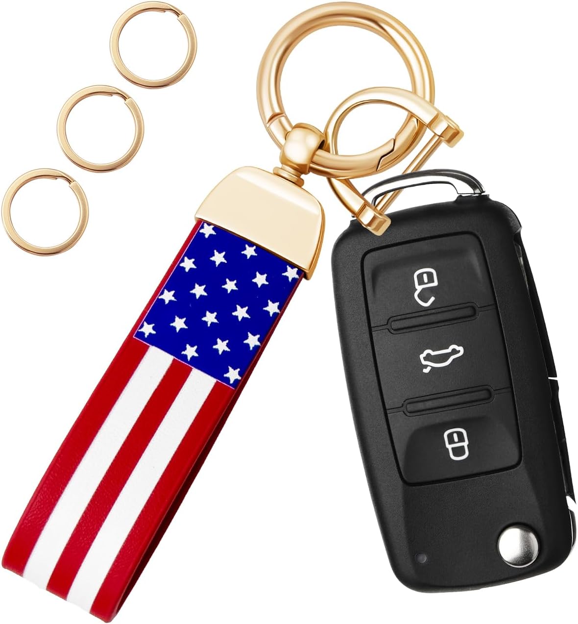 OHKYOOT Leather Car Keychain for Home Car Keys