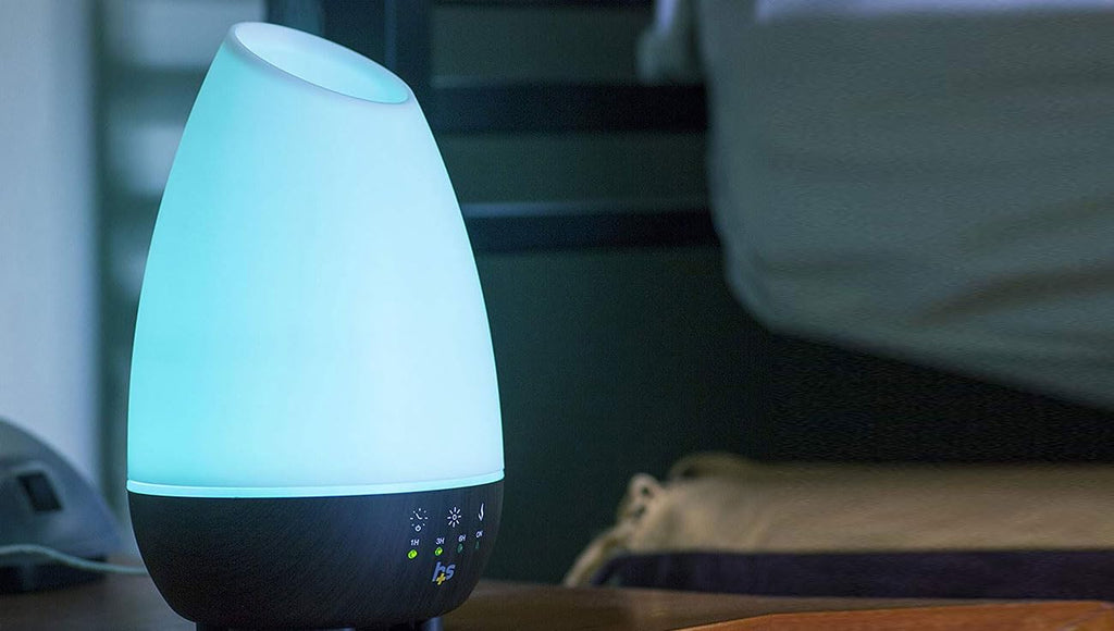 HealthSmart 500ML Essential Oil Diffuser for Large Rooms, Cool Mist Humidifier and Aromatherapy Diffuser, Adjustable Timer, Mist Mode and 7 LED Light Colors, White (Pack of 1)