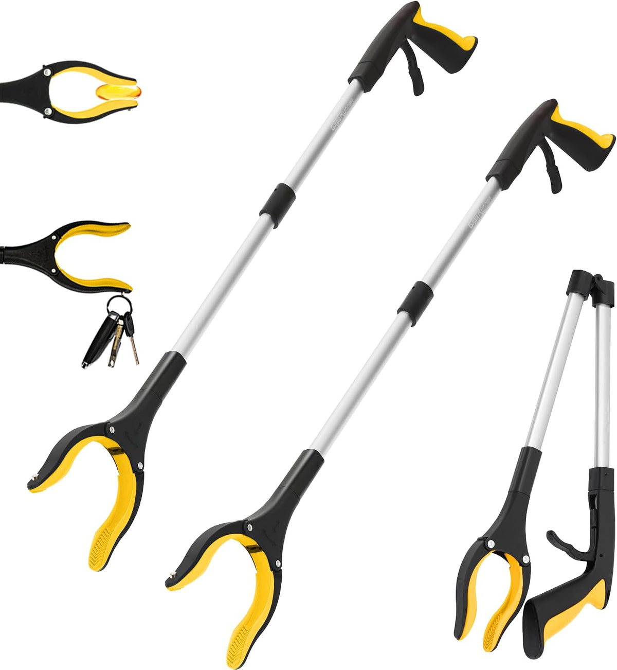 Grabber Reacher Tool - 32” Reacher Grabber Tool with Strong Magnetic and Swivel Head - Heavy Duty Pick Up Stick Grabbers for Seniors, Trash, Surgery Recovery Must Haves Gifts(Purple)