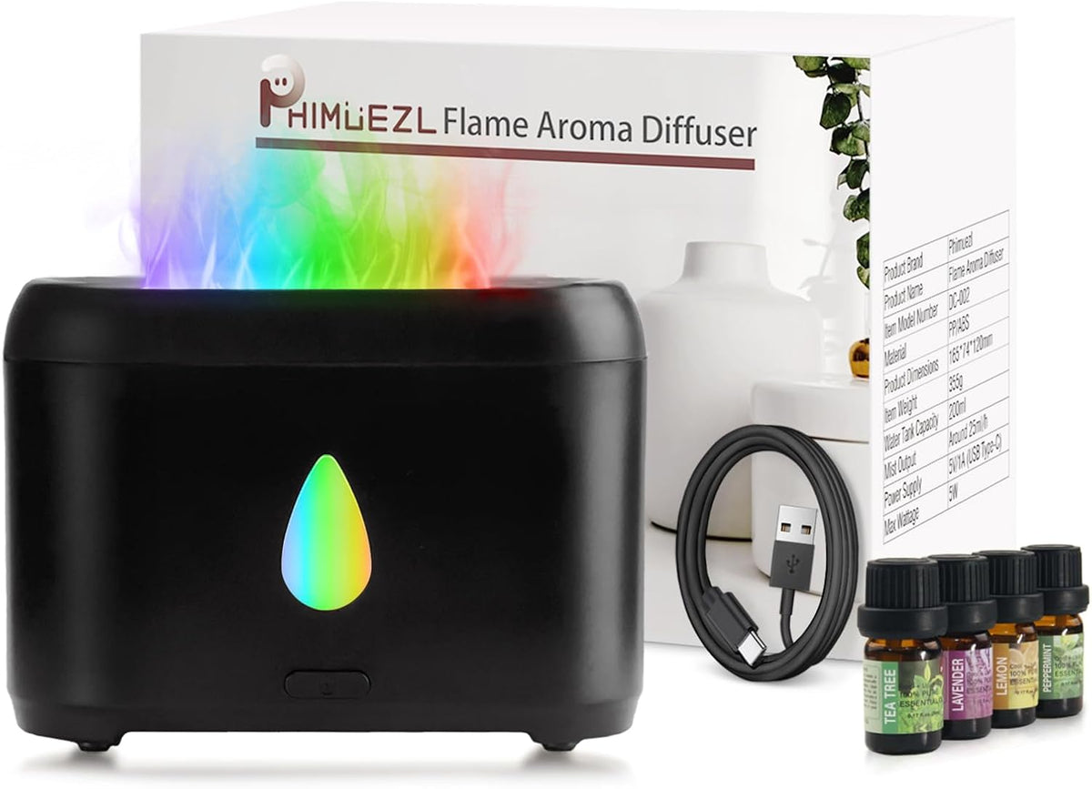 Flame Diffuser for Essential Oils, 200ml Small Oil Diffuser