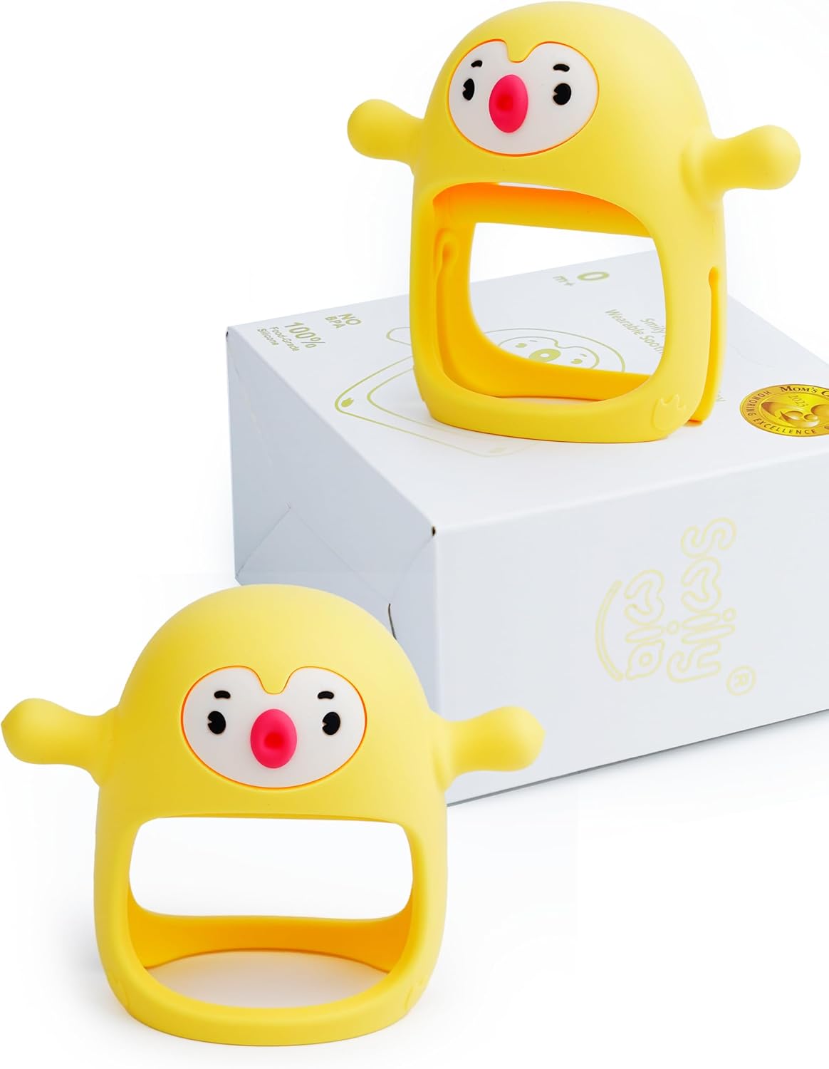 Smily Mia Baby Teething Toys for 0-6Months, Penguin Teethers for Babies 3-6Months | Hand Teether for 0-6M |Teething Mittens for Teething Relief, Baby Pacifier |New Born Essentials, 2Pack
