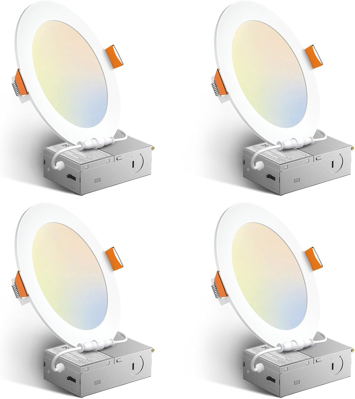 Amico 4 Pack 6 Inch 5CCT Ultra-Thin LED Recessed Ceiling Light