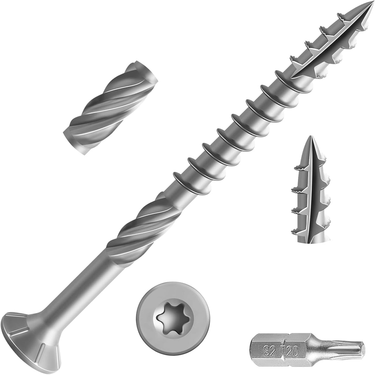 Wensilon #10 * 3" Deck Screws, (137pcs) 2 lbs.Exterior Wood Screws, Rust Resistant epoxy Coated, Bronze, T25 Star Bit
