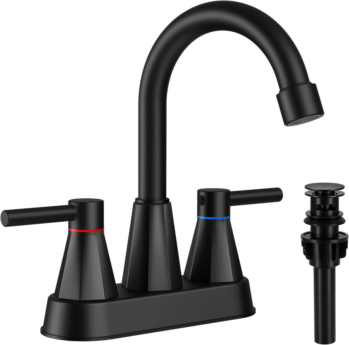 Bathroom Faucet 3 Hole Brushed Gold, 2-Handle Widespread Faucet