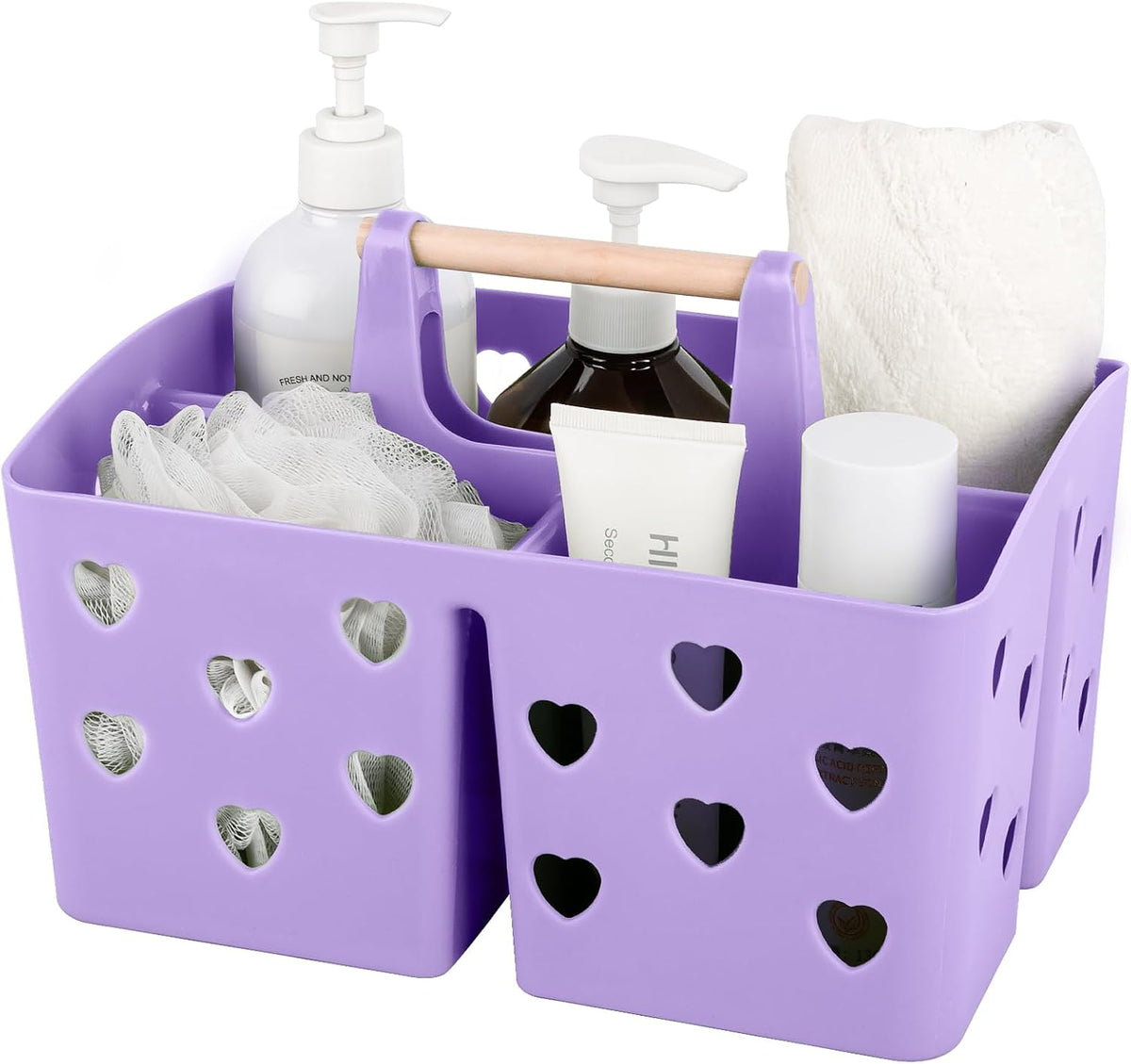 Portable Shower Caddy Plastic Shower Basket Organizer with Handle, Pink
