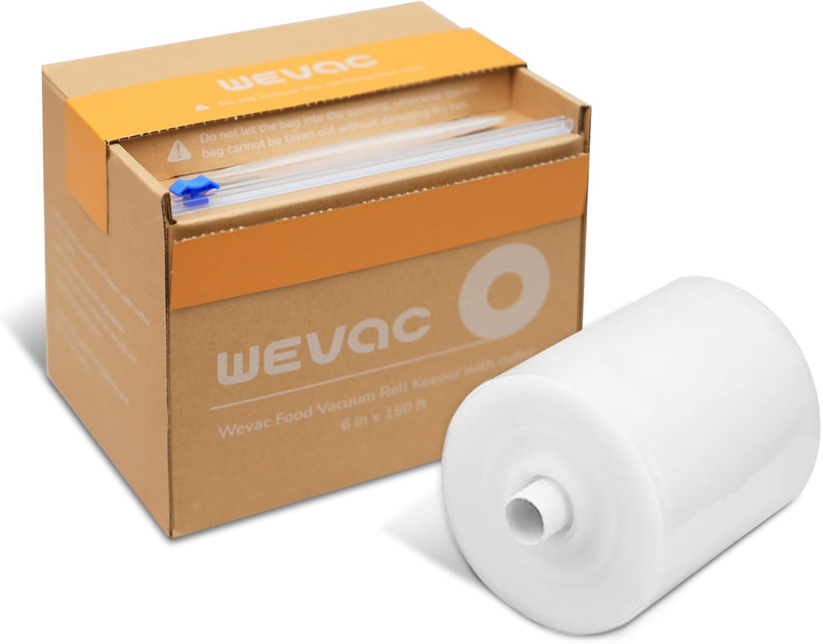 Wevac Vacuum Sealer Bags for Food, 8"x100' & 11"x100' Rolls with Cutter Box